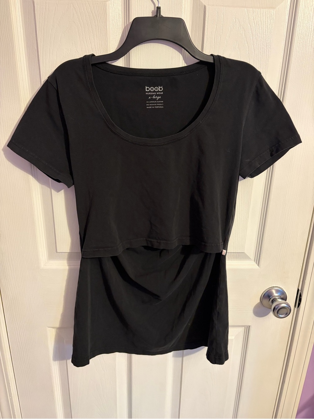 Black cotton nursing shirt